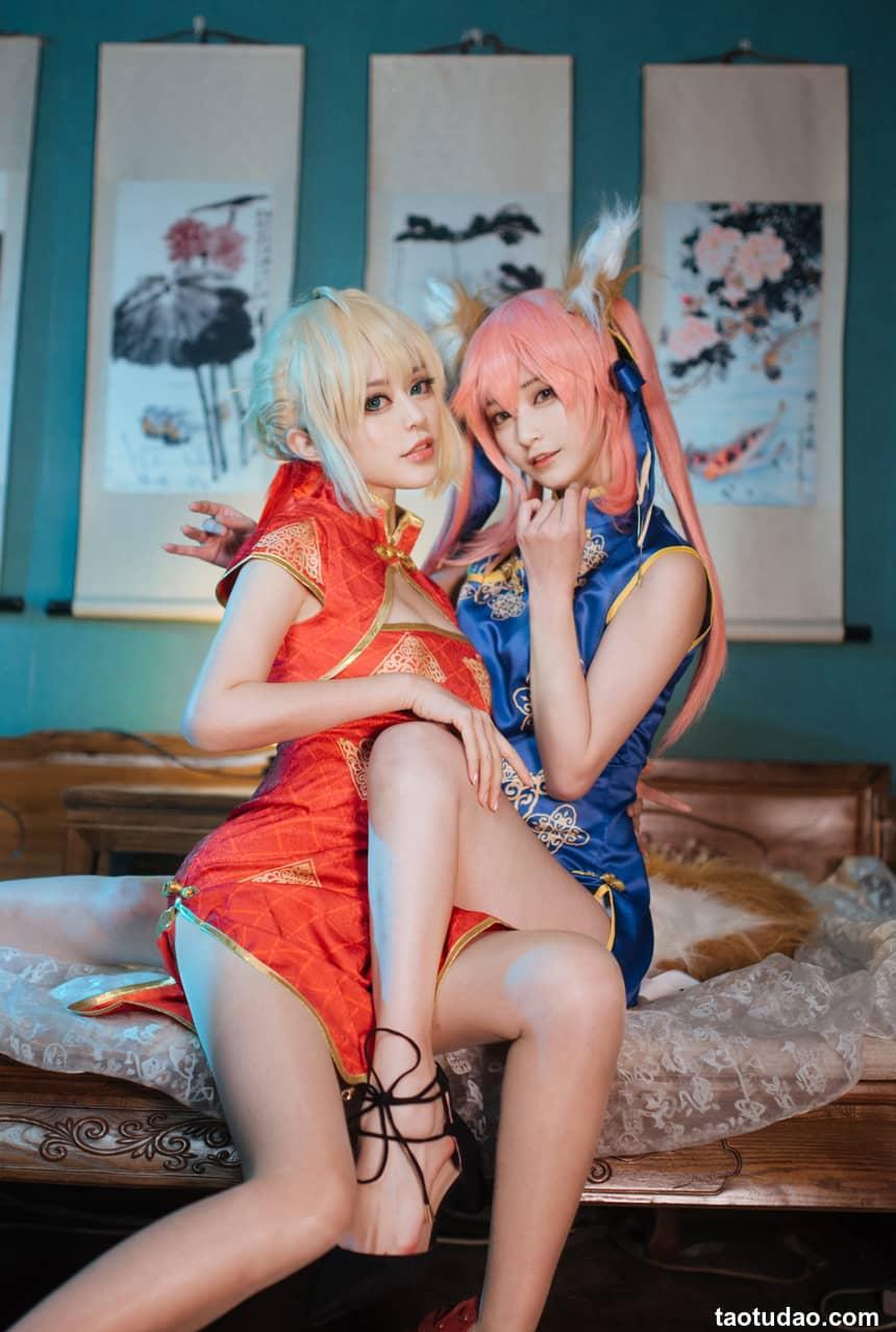 铁板烧鬼舞w -  NO.017 玉藻前旗袍蓝[12P-127.2M]