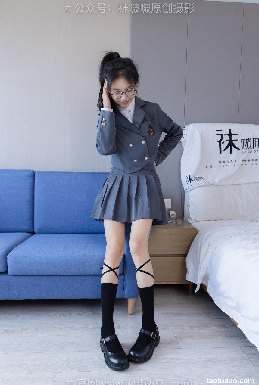 [BoBoSocks袜啵啵]NO.268 芝士-黑皮鞋、绑带黑棉袜、学院制服[140P+1V／5.93GB]