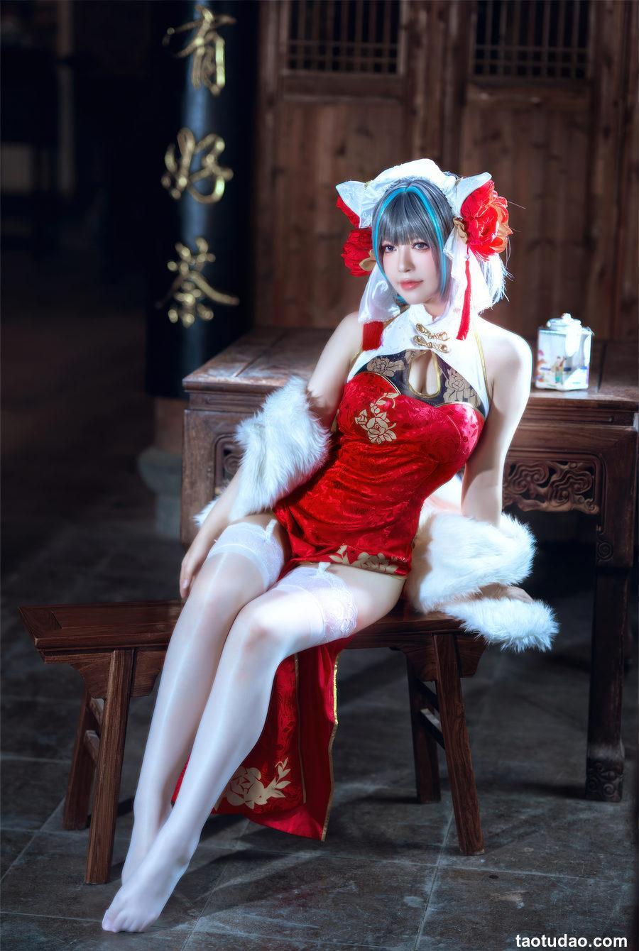 半半子 - NO.049 柴郡中华娘旗袍 [45P+2V-389MB]