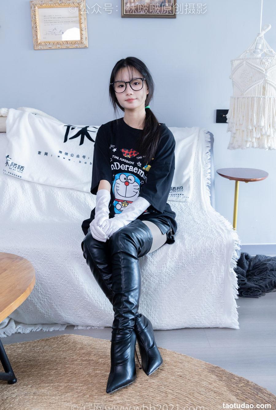 [BoBoSocks袜啵啵]NO.343 甜甜圈-高跟长靴、黑丝打底、肉丝[150P+1V／6.32GB]