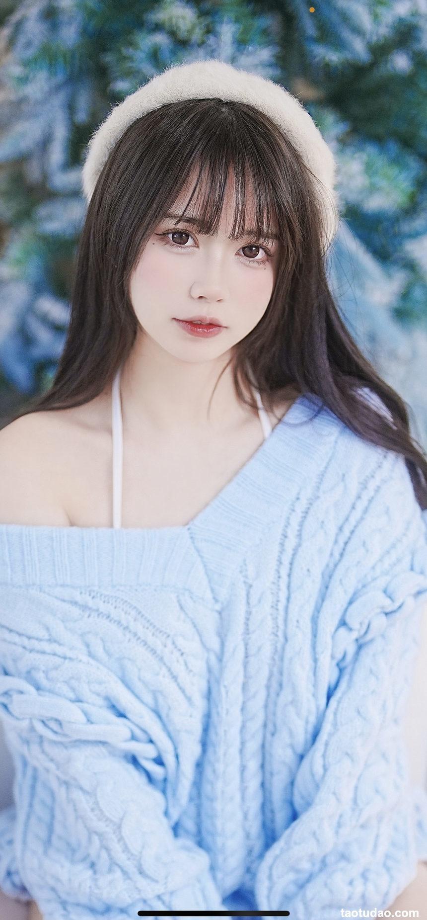 Tina很妖孽呀 – 蓝色秋冬毛衣 [27P-168MB]