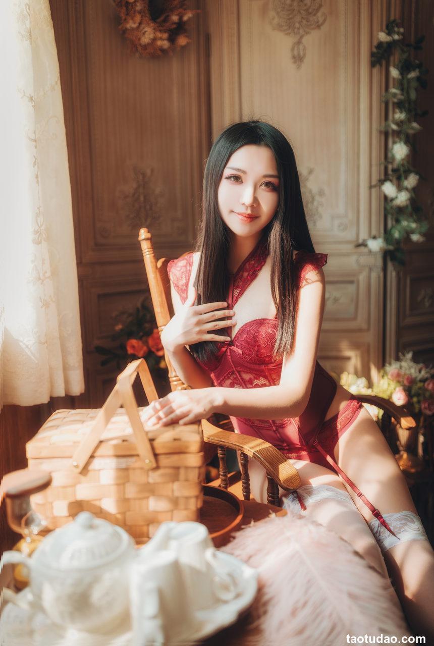 源纱希喵喵喵 - NO.002 晨风 红色内衣[12P]