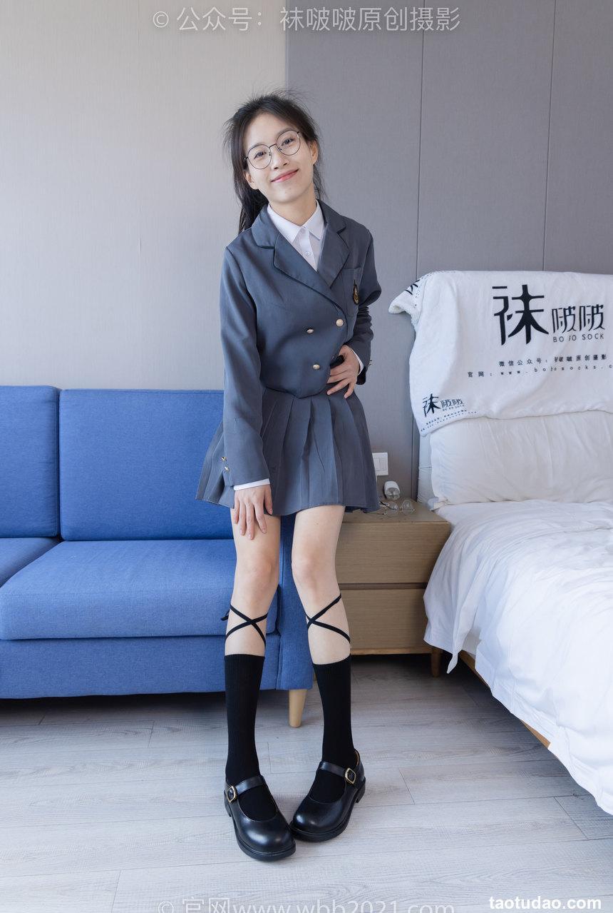 [BoBoSocks袜啵啵]NO.268 芝士-黑皮鞋、绑带黑棉袜、学院制服[140P+1V／5.93GB]