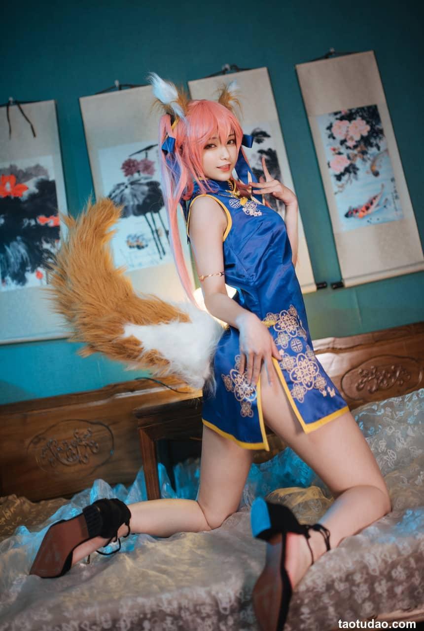 铁板烧鬼舞w -  NO.017 玉藻前旗袍蓝[12P-127.2M]