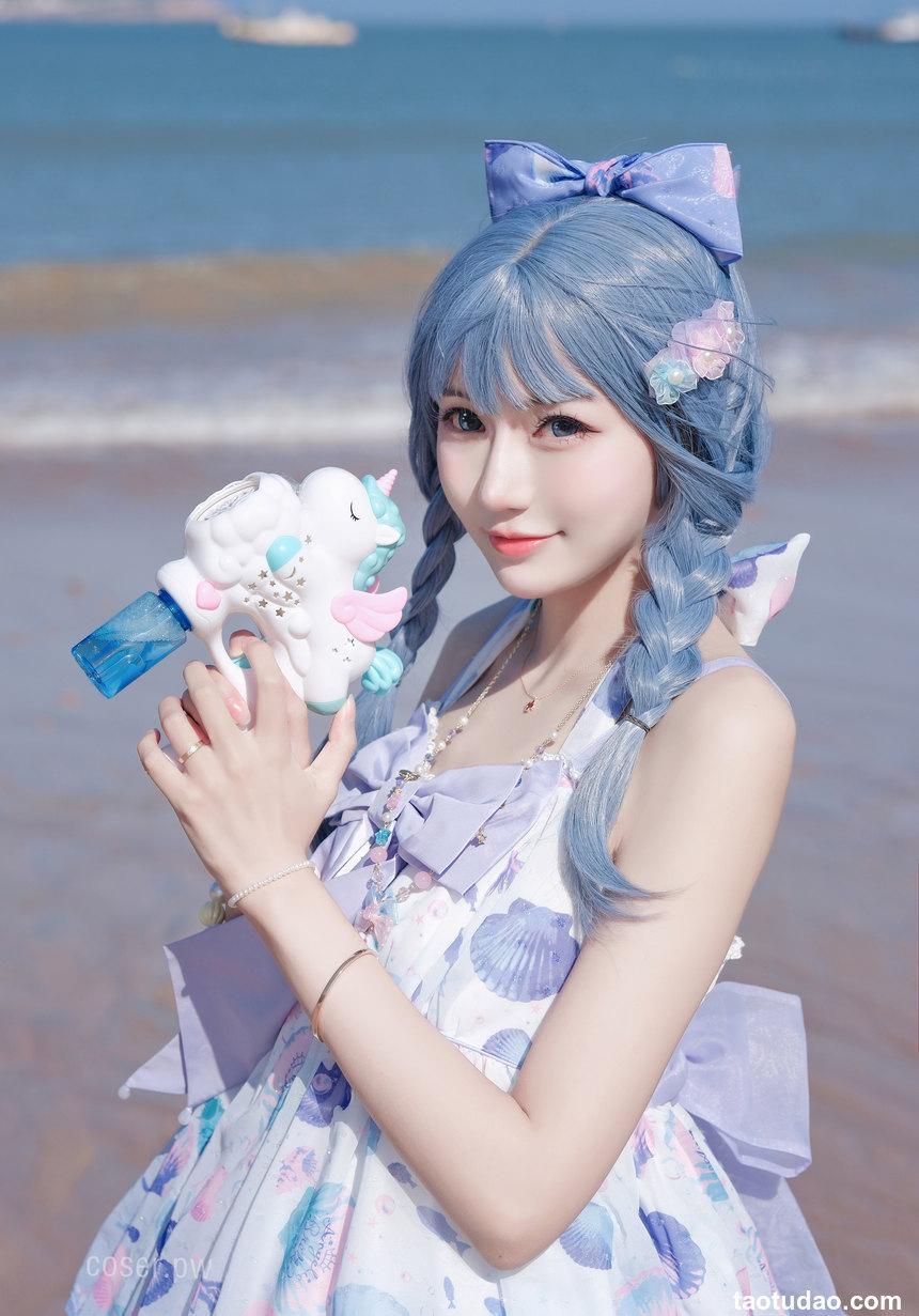 彩芸_Nebula - NO.01 渐变贝壳白紫 [15P-72MB]