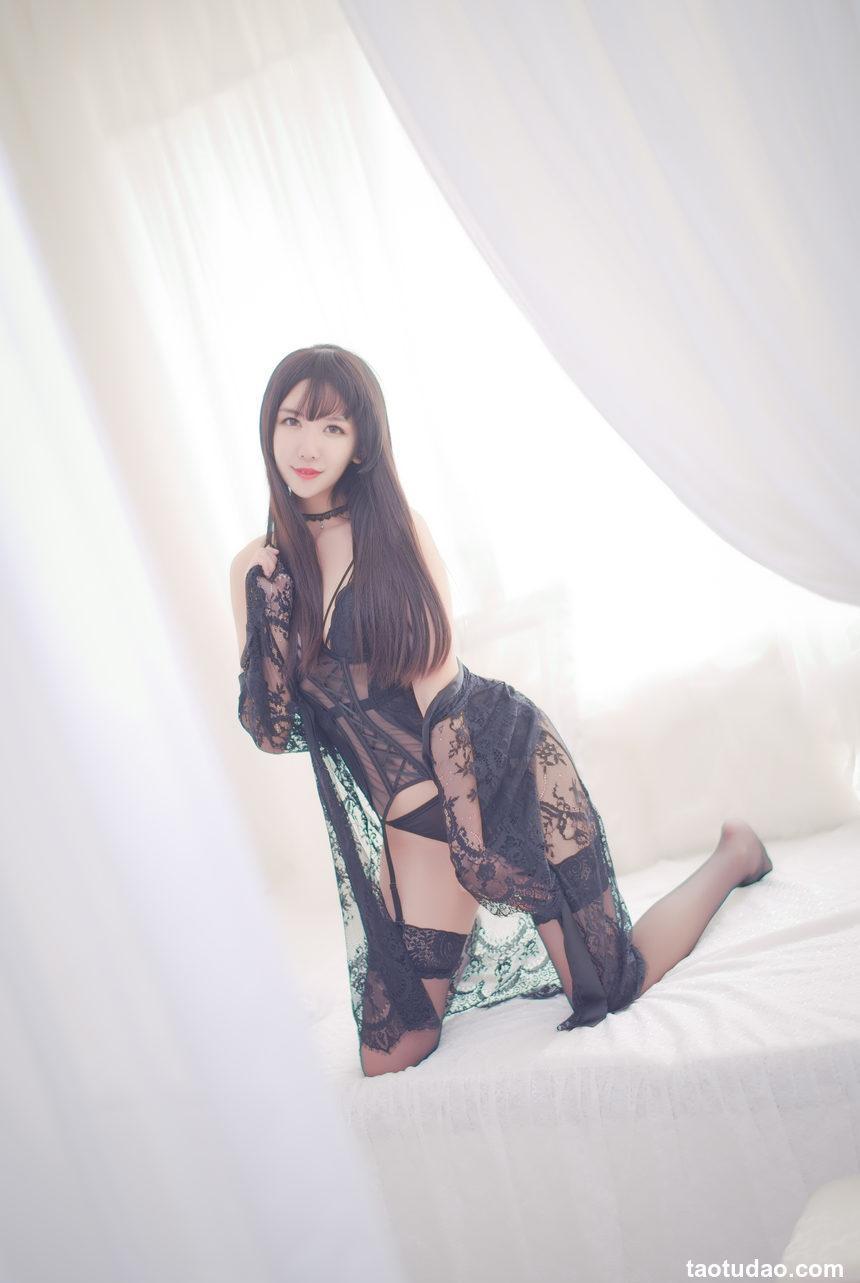 源纱希喵喵喵 - NO.003 黑色内衣 罩衫[17P]