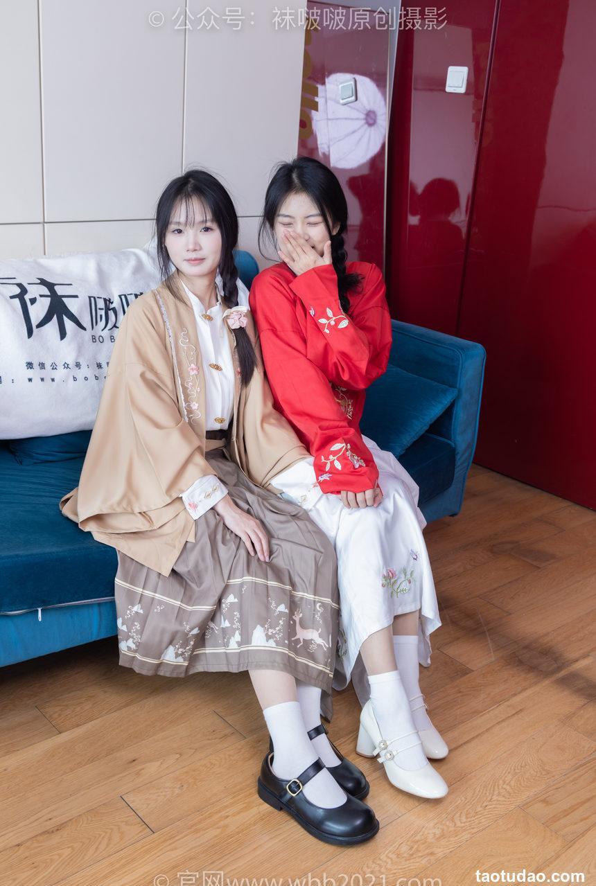 [BoBoSocks袜啵啵]NO.400 奶油甜甜圈-两双高跟鞋、白棉袜、肉丝[158P+1V／6.63GB]