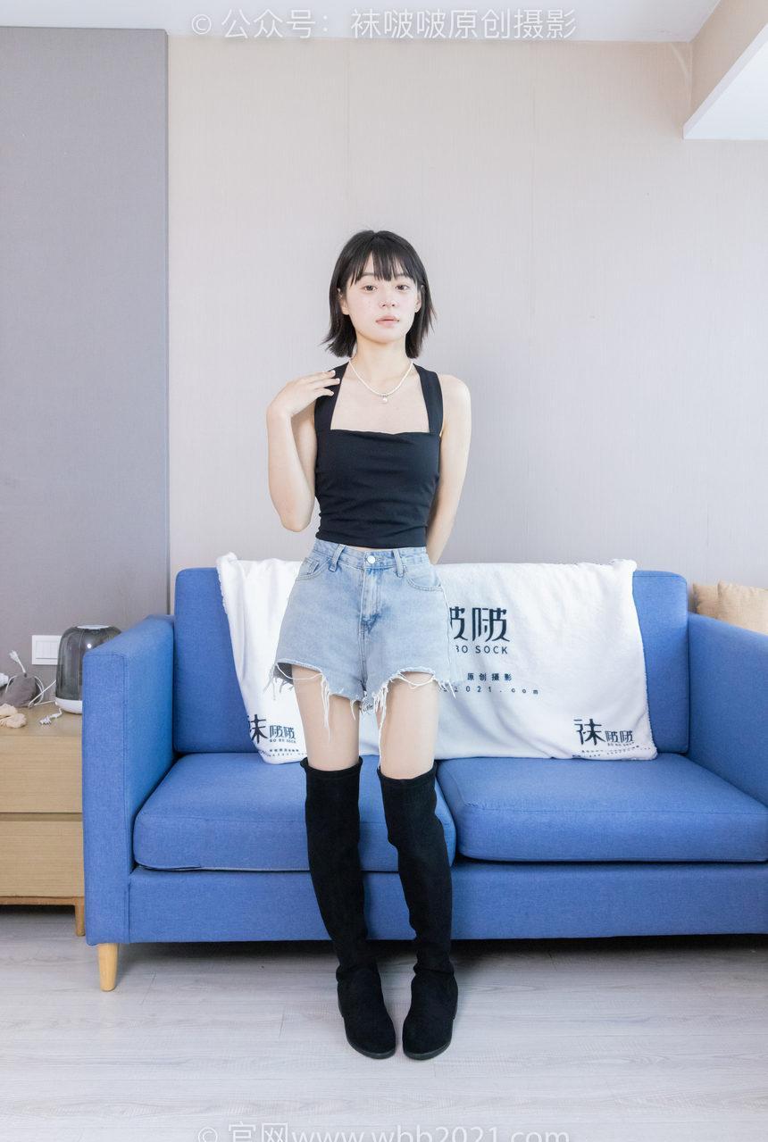 [BoBoSocks袜啵啵]NO.422 糯米-长靴、白棉袜、肉丝[140P+1V／6.79GB]