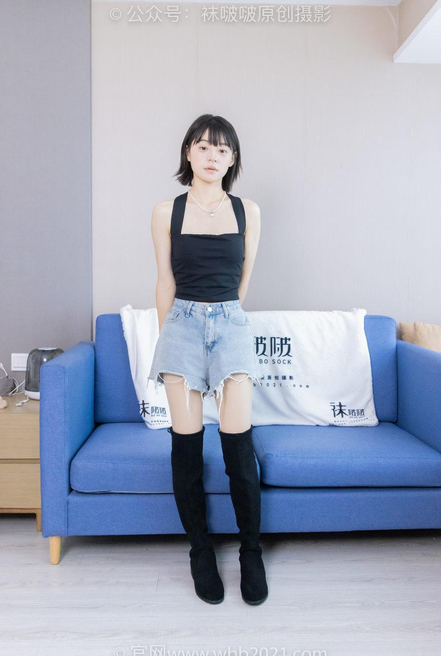 [BoBoSocks袜啵啵]NO.422 糯米-长靴、白棉袜、肉丝[140P+1V／6.79GB]