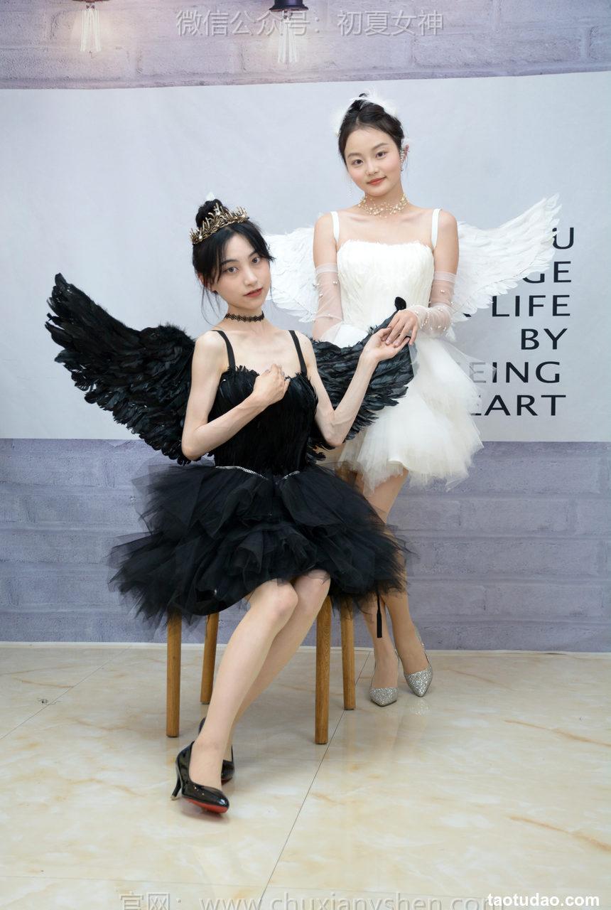 初夏女神 NO.207 柒柒、双双 黑白天鹅[90P+1V／4.28GB]