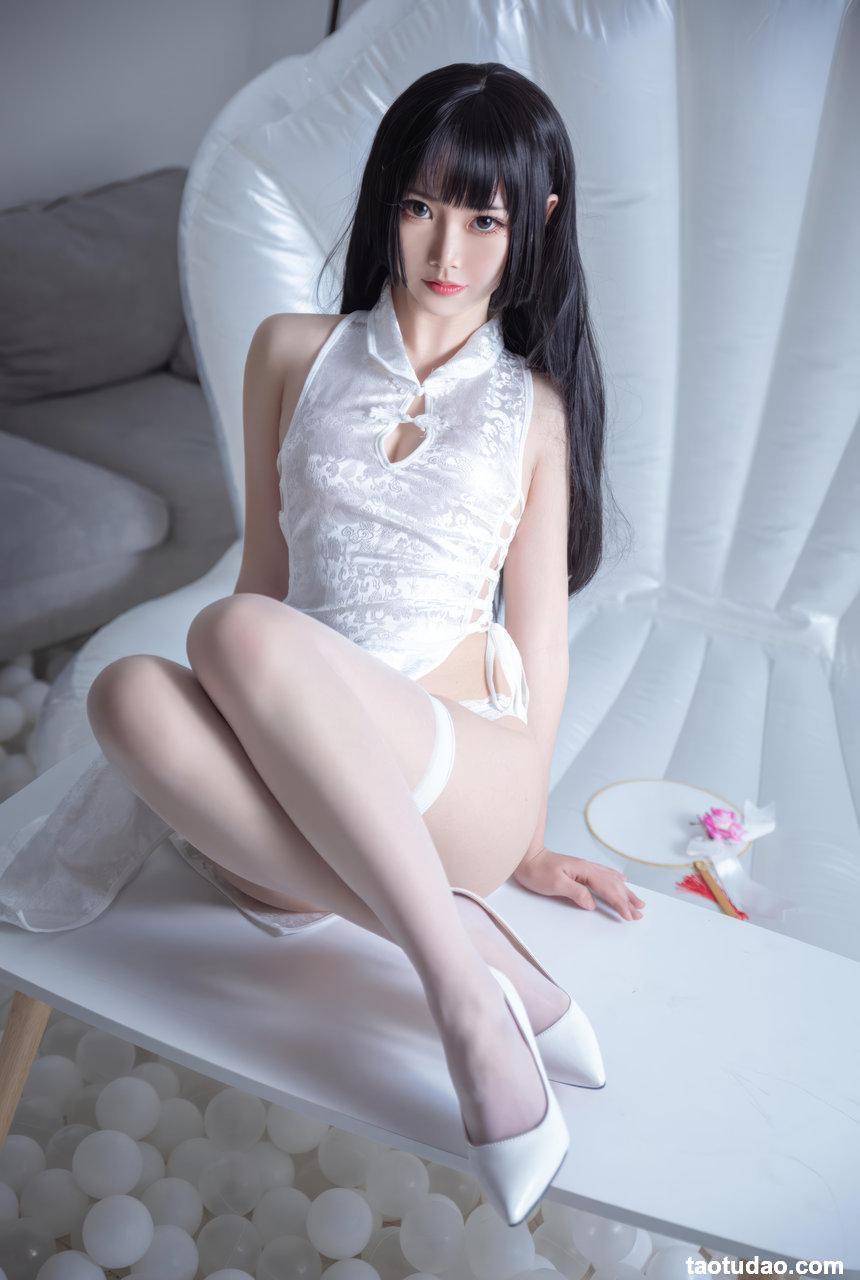 面饼仙儿-白色旗袍[60P-510MB]