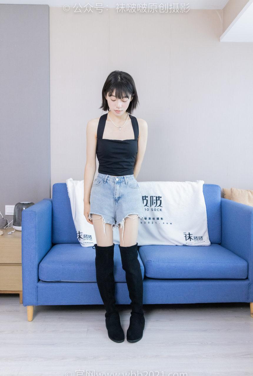 [BoBoSocks袜啵啵]NO.422 糯米-长靴、白棉袜、肉丝[140P+1V／6.79GB]