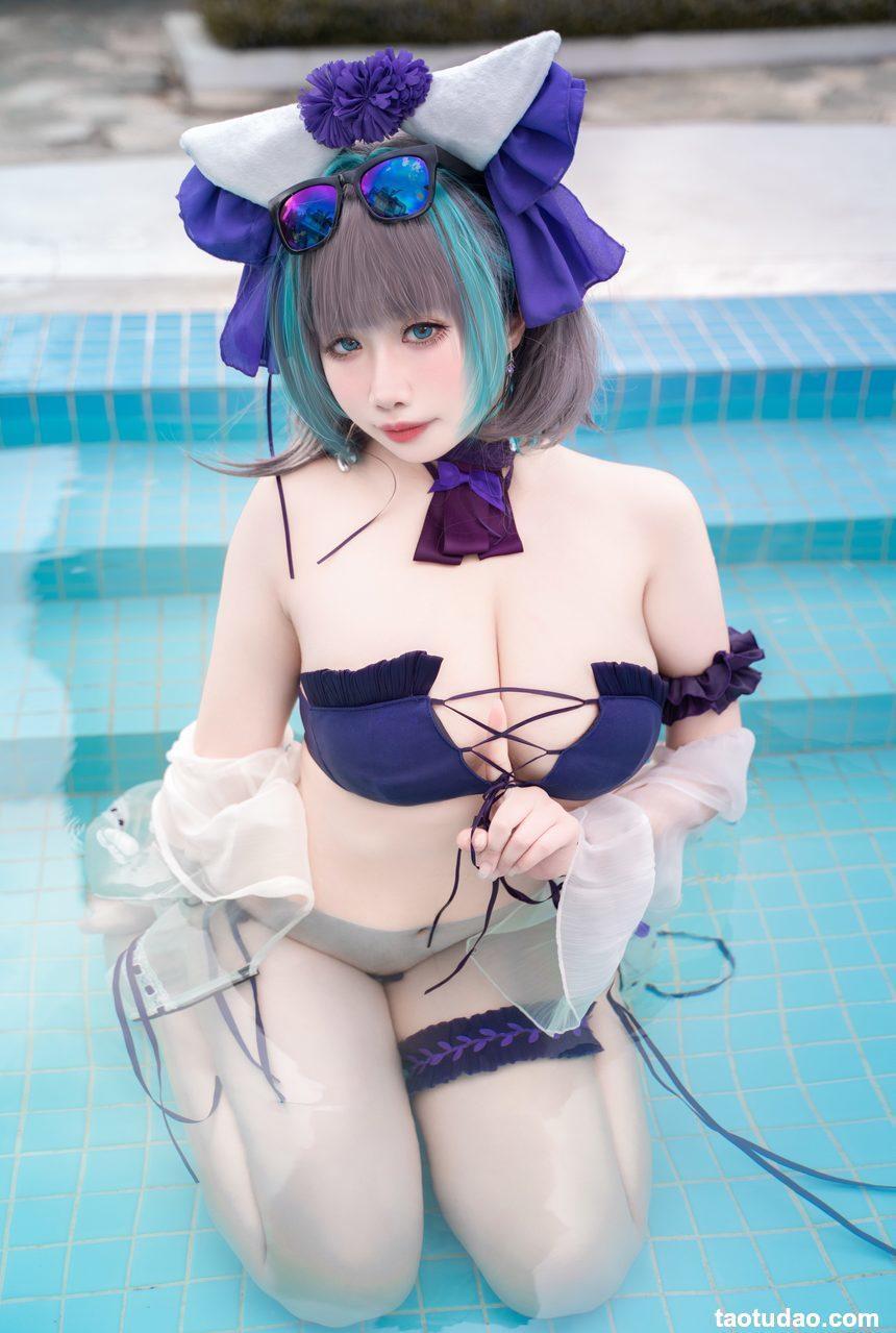 贞子蜜桃-碧蓝航线-柴郡泳装[60P+1V-1.19G]