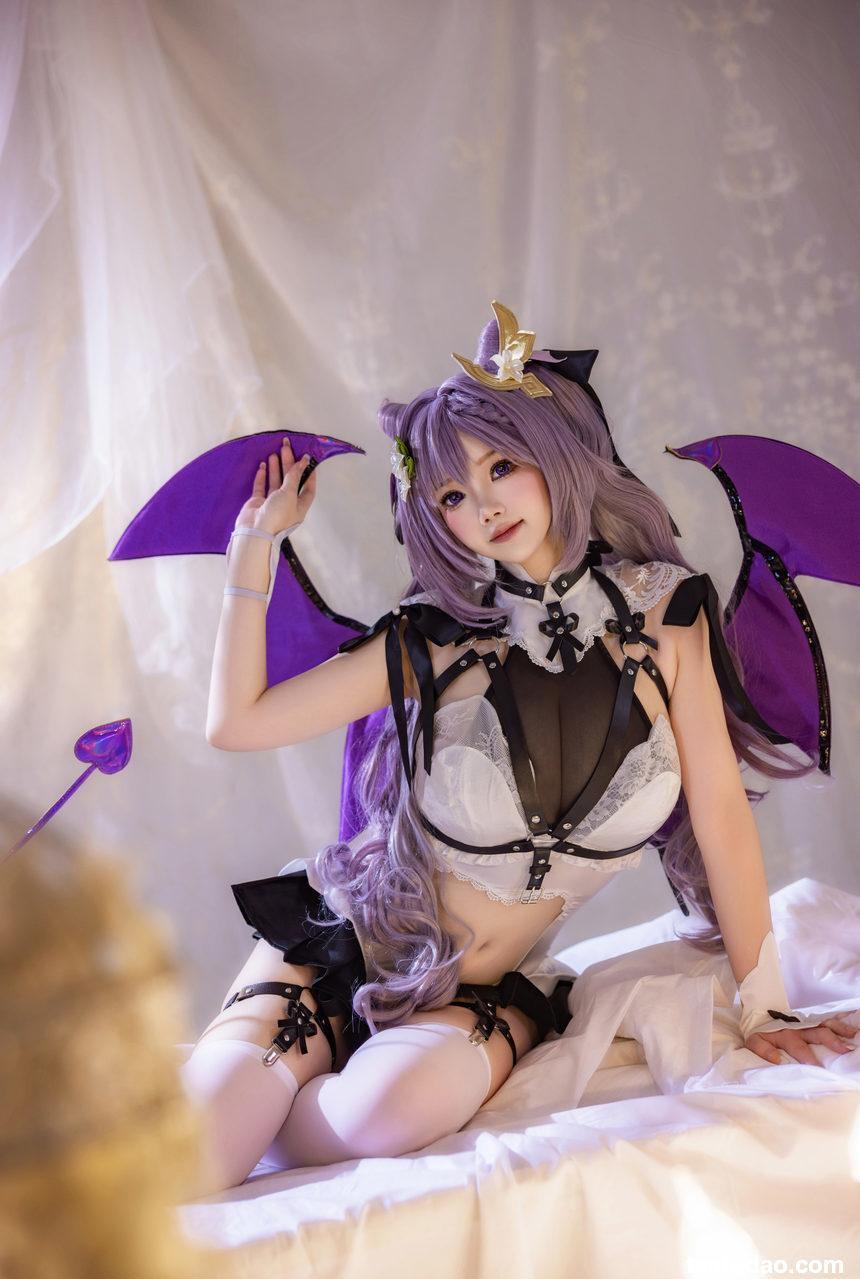 雪晴Astar-刻晴恶魔拘束睡衣[20P+4V-335MB]