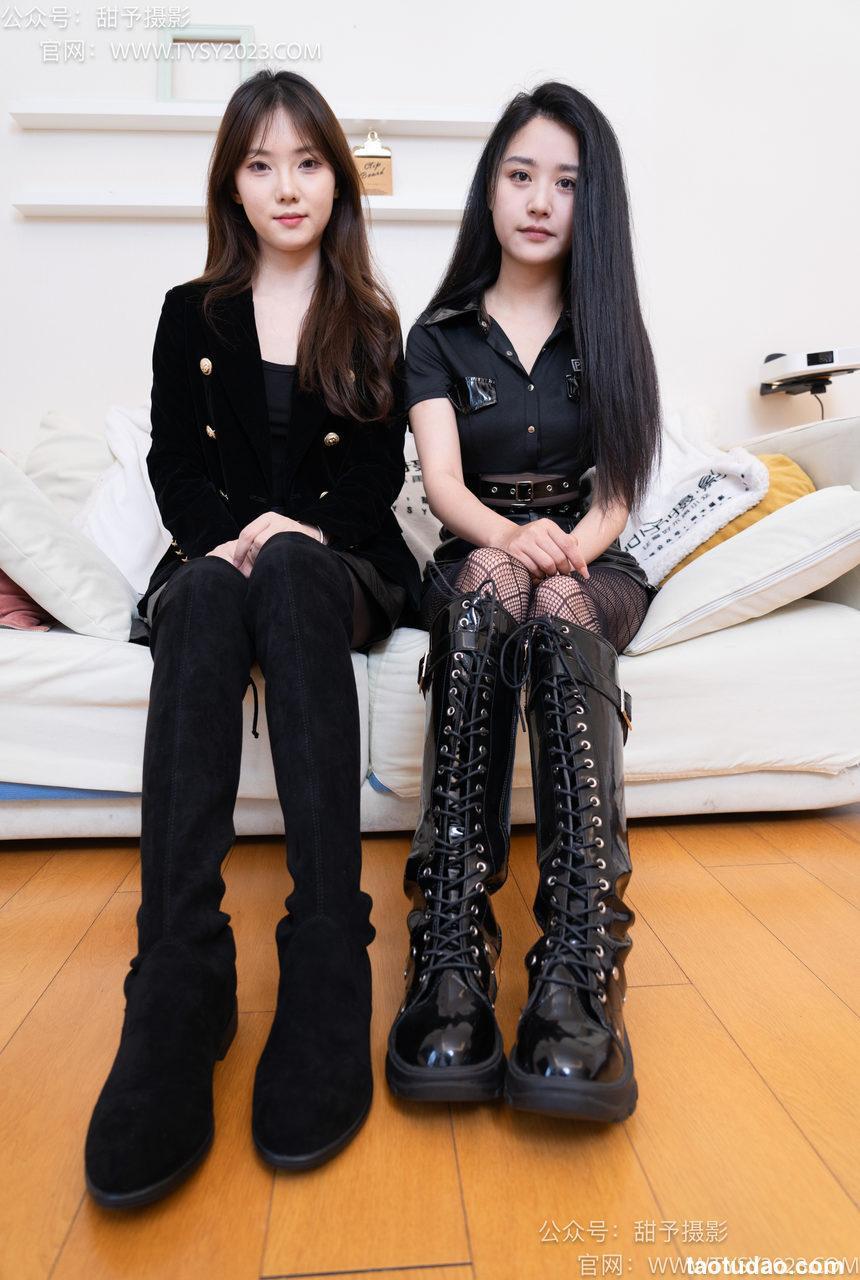 甜予摄影 NO.071 璇璇澜澜-长靴、黑丝、渔网袜、裸足、互相撕破丝袜剧情[172P+2V／11.0GB]