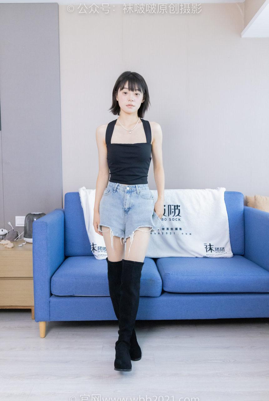 [BoBoSocks袜啵啵]NO.422 糯米-长靴、白棉袜、肉丝[140P+1V／6.79GB]