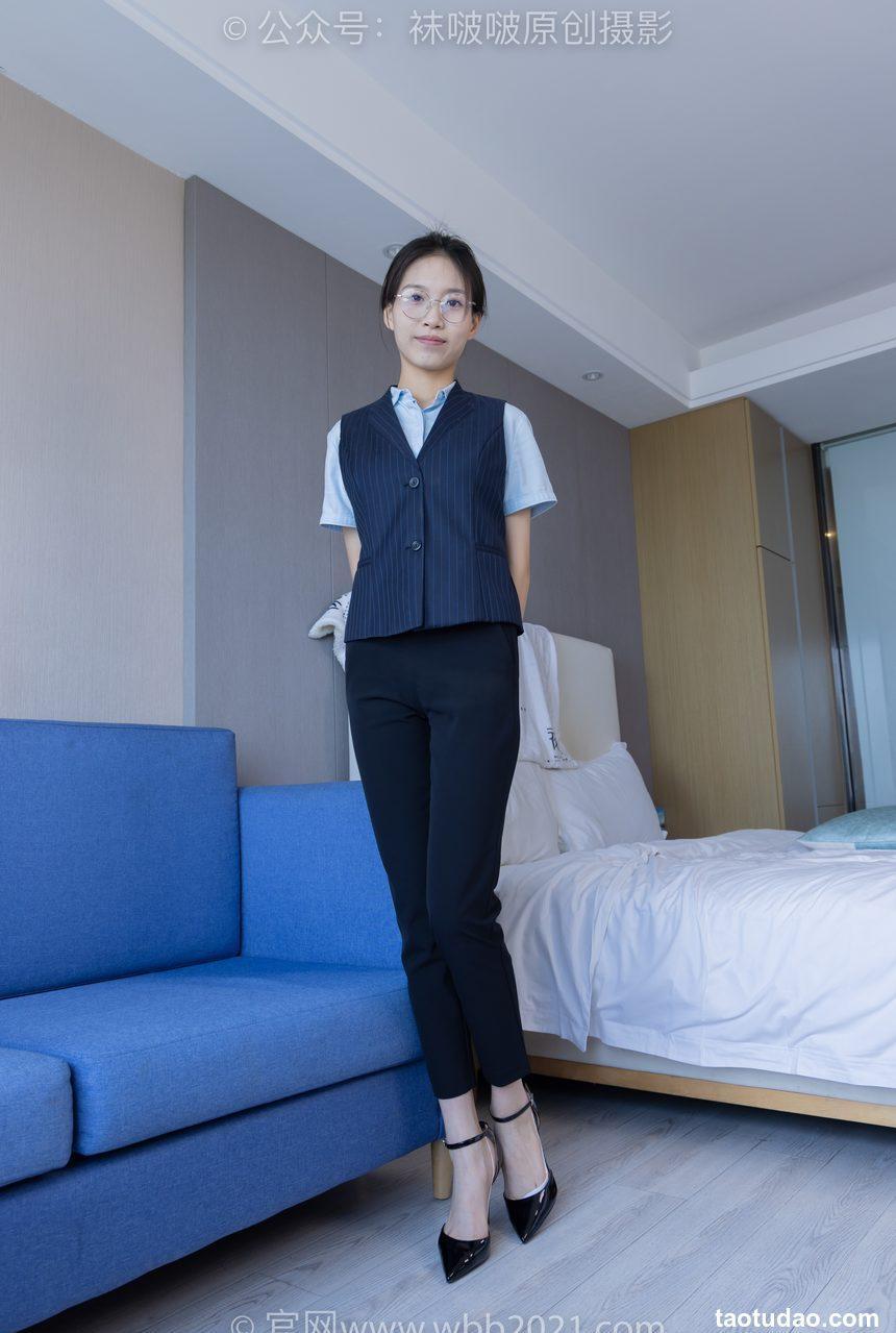 [BoBoSocks袜啵啵]NO.413 芝士-高跟鞋、白色吊带船袜、银行制服[145P+1V／5.76GB]