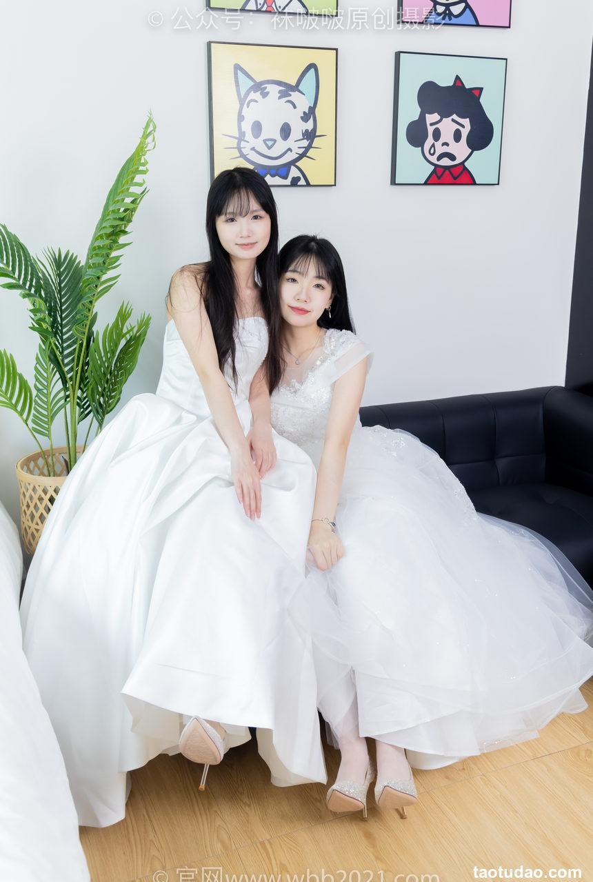 [BoBoSocks袜啵啵]NO.510 小甜豆&甜甜圈-两双高跟鞋、薄肉丝、薄白丝、婚纱主题、互相帮对方腿脚涂抹[172P+1V／7.02GB]