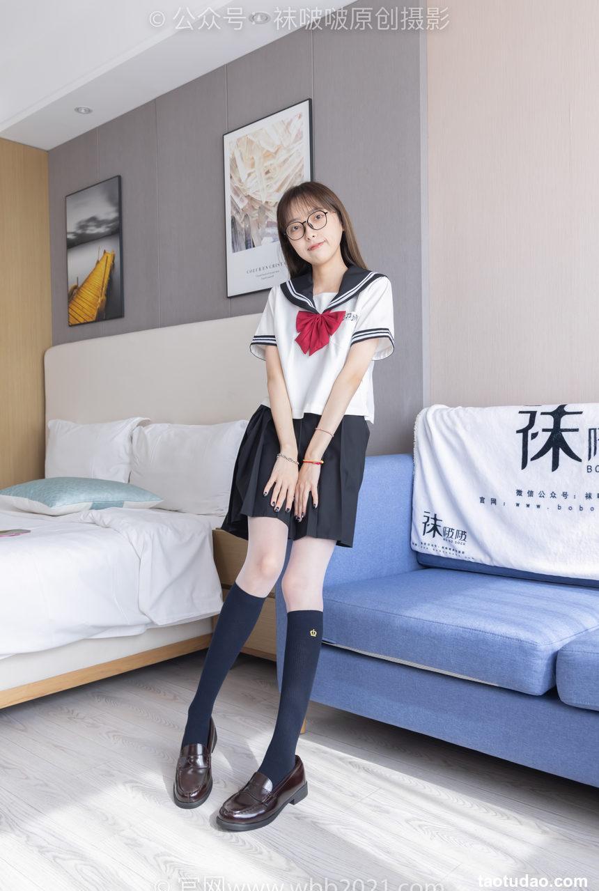 [BoBoSocks袜啵啵]NO.530 稚予-皮鞋、高跟鞋、深蓝色小腿棉袜、油亮白丝油亮肉丝、jk制服[145P+1V／5.57GB]