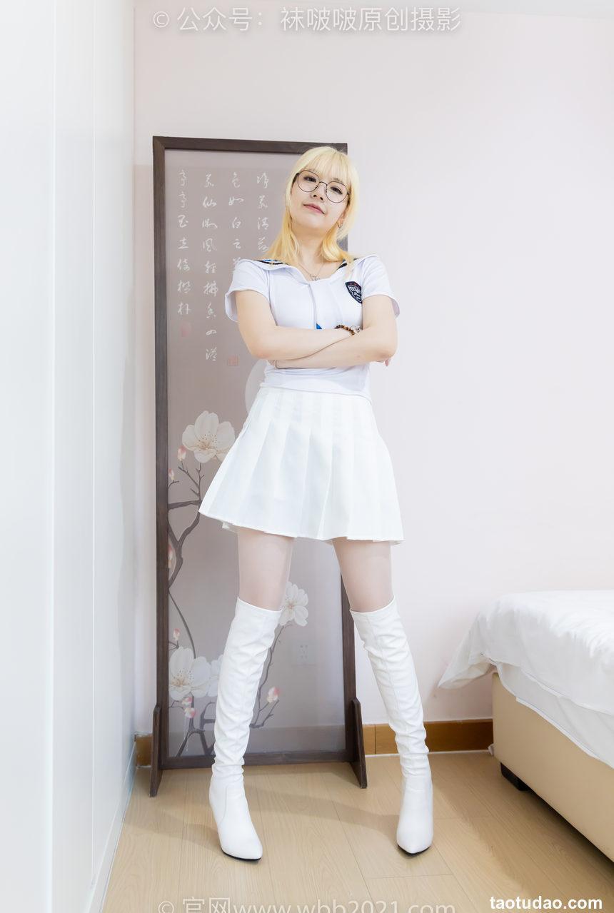 [BoBoSocks袜啵啵]NO.495 小甜豆 高跟长靴、白棉袜、薄白丝[150P+1V／5.92GB]