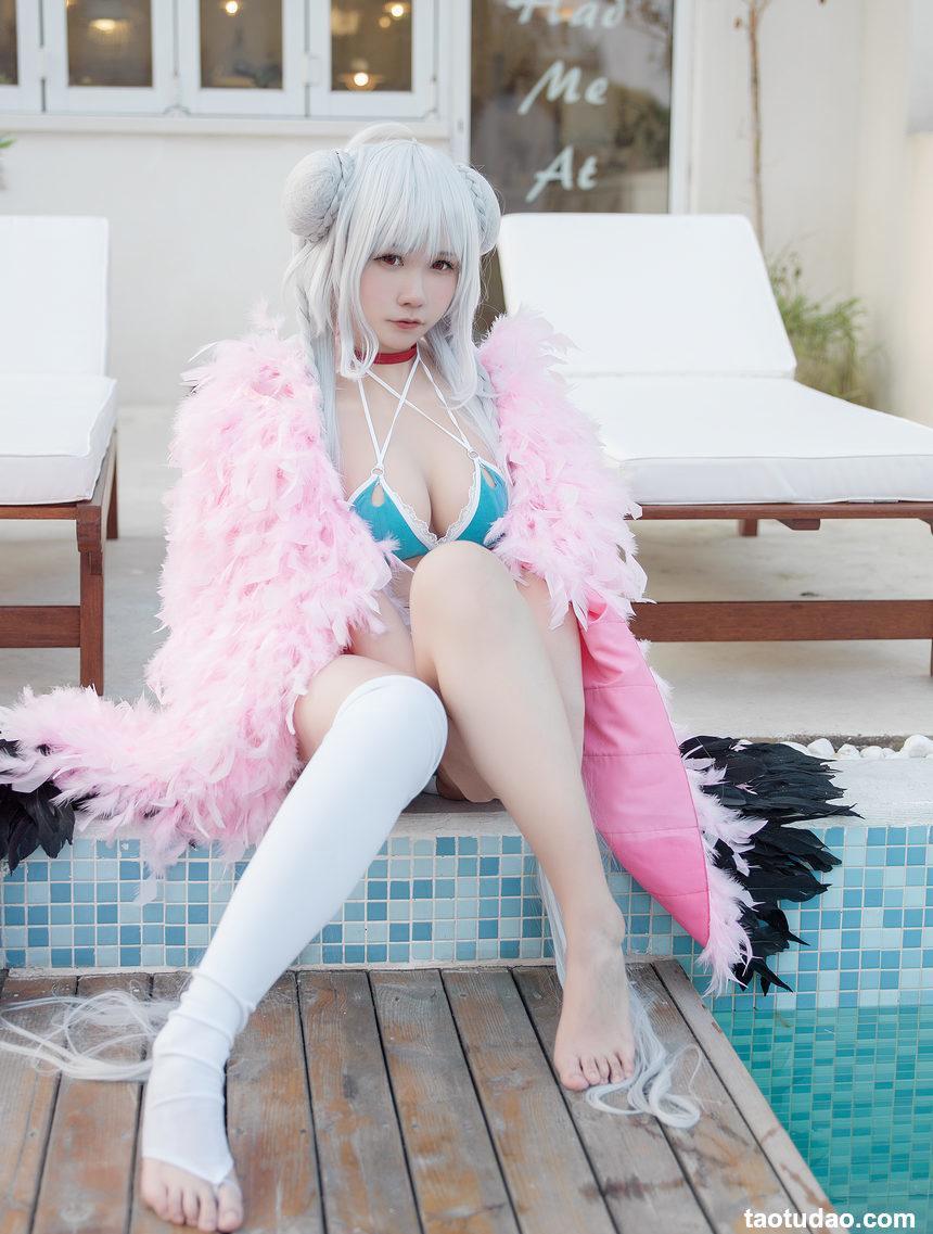 麻花酱 –  可畏泳装+女仆[30P-306M]