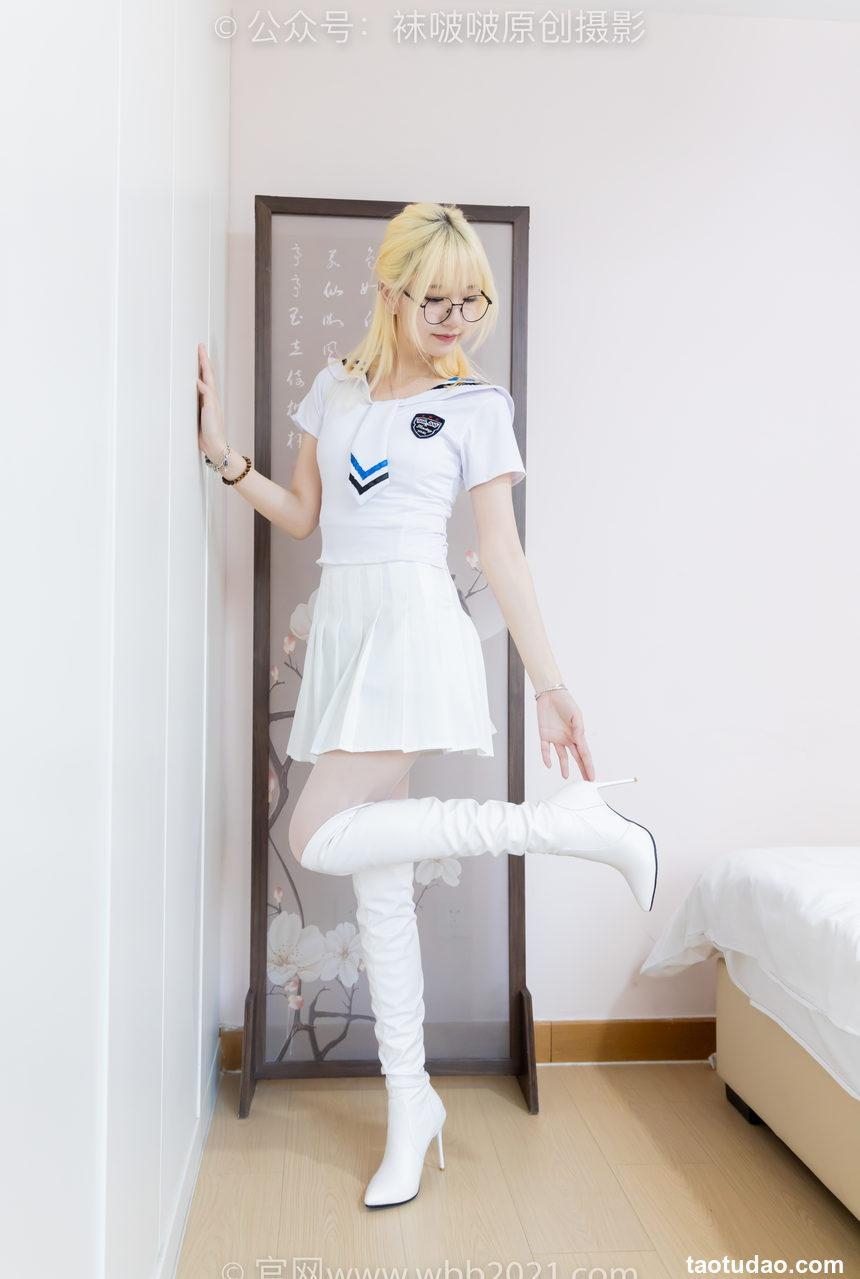 [BoBoSocks袜啵啵]NO.495 小甜豆 高跟长靴、白棉袜、薄白丝[150P+1V／5.92GB]