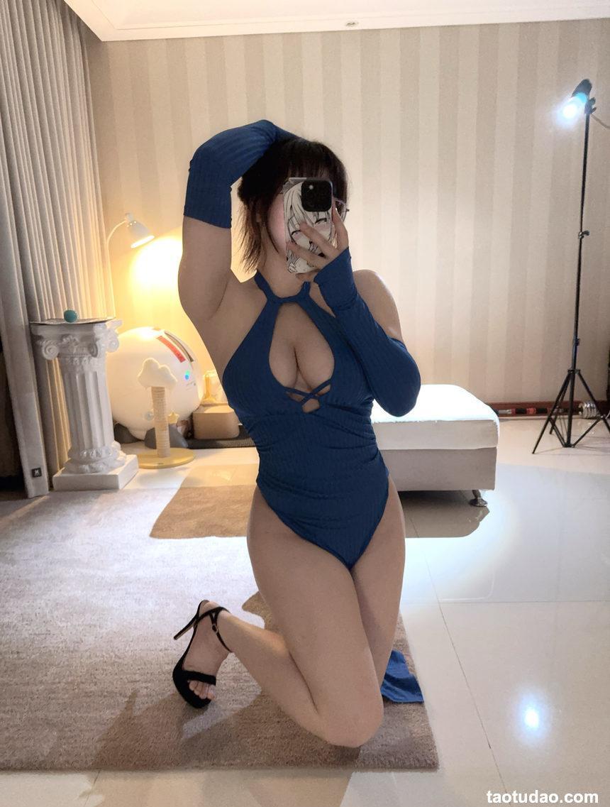 皮皮奶可可爱了啦 – 蓝色旗袍[17P+1V-58.4M]